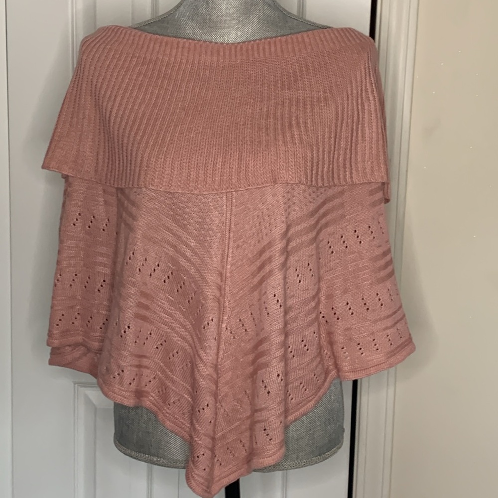 Cherry Pink knit  Pancho